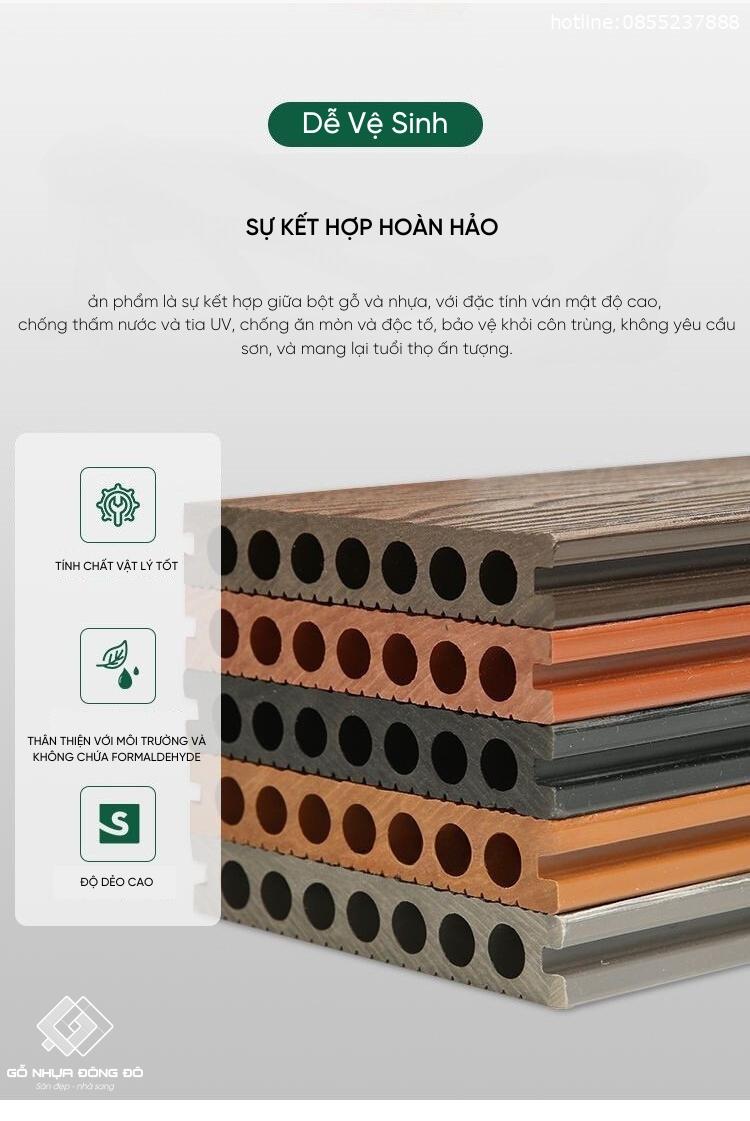 Sàn Nhựa Ngoài Trời GD14521 – Chống Trơn, Bền Màu 10 Năm 17 Sàn Nhựa Ngoài Trời Gỗ Nhựa Đông Đô Độ Bền Cao - Chịu Mọi Thời Tiết