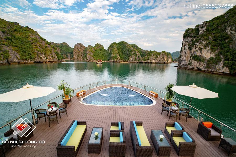 Sàn Nhựa Ngoài Trời GD14521 – Chống Trơn, Bền Màu 10 Năm 22 Sàn Nhựa Ngoài Trời Gỗ Nhựa Đông Đô Cho Du Thuyền - Chống Chịu Thời Tiết Khắc Nghiệt