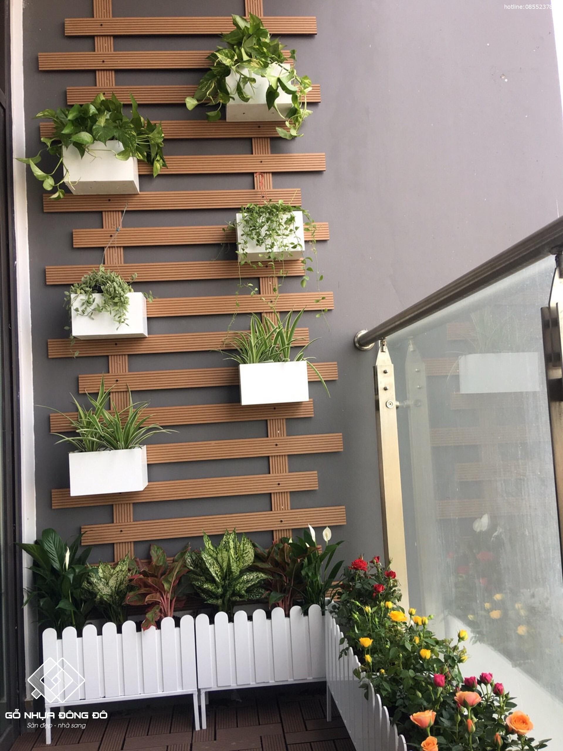 Gỗ Nhựa Ngoài Trời GD7012 Wood - Giàn hoa ban công 4 Thanh Lam Gỗ Nhựa Ngoài Trời Gd7012 Wood Bền Màu 20 Năm