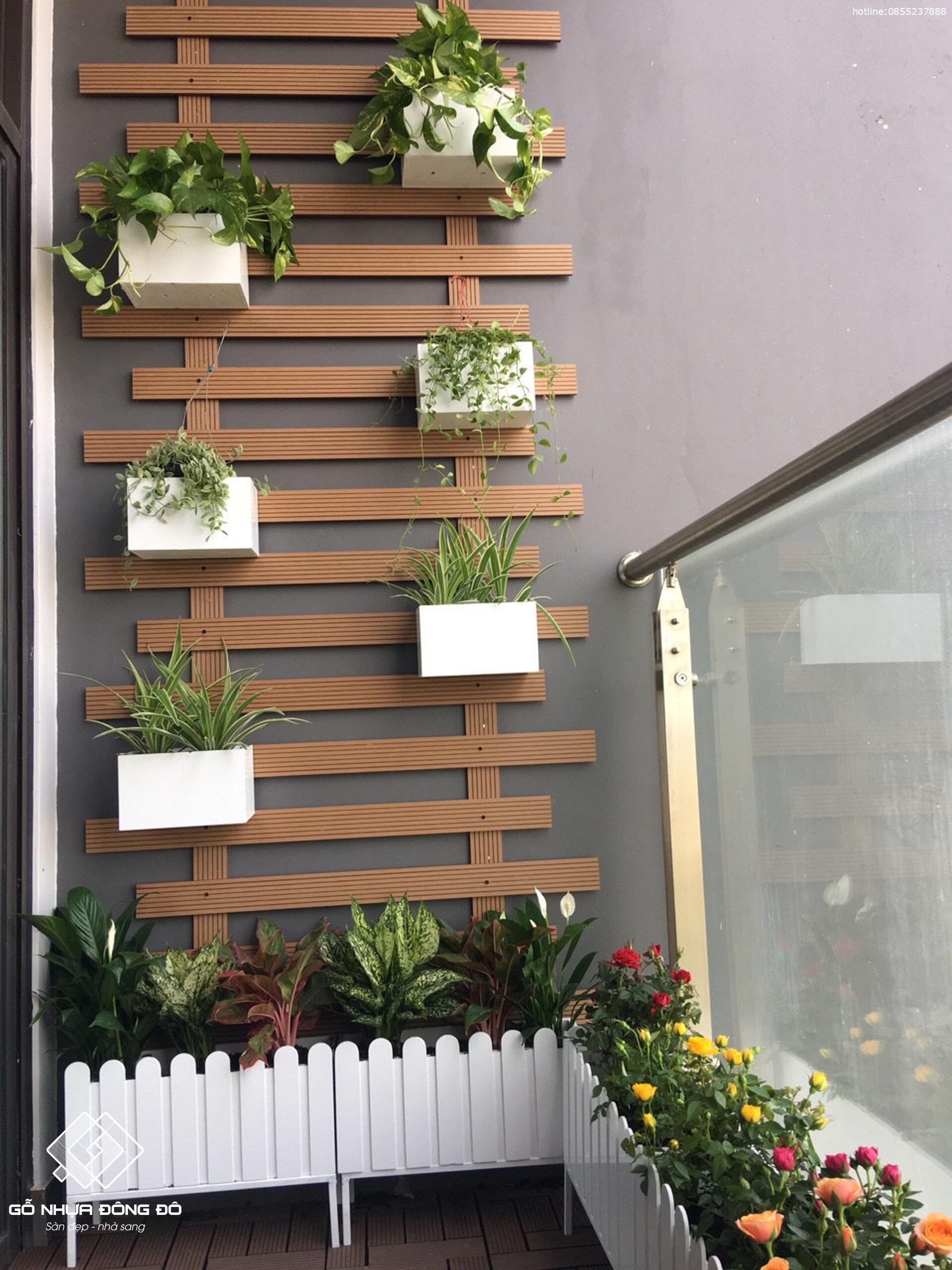 Thanh Lam Gỗ Nhựa GD7012 - Coffee - Giàn hoa ban công 8 Thanh Lam Gỗ Nhựa Gd7012 - Coffee Ốp Tường