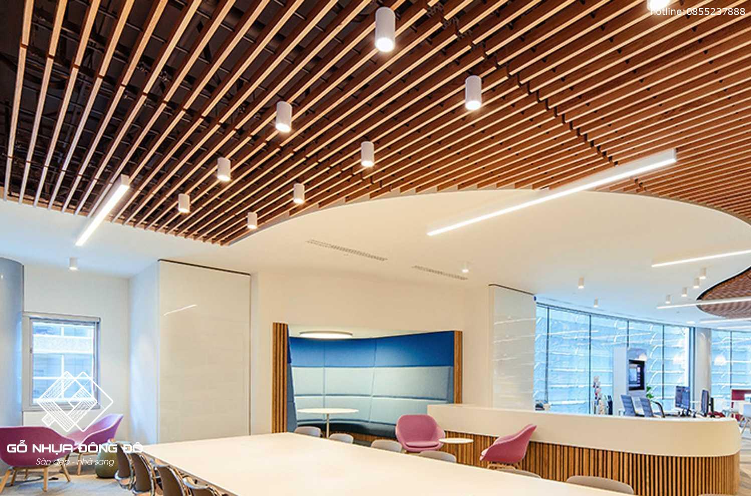 Lam Treo Tường - Trần HG10040 Walnut - Lam Gỗ Nhựa Bền, Đẹp 5 Công Trình Sử Dụng Lam Gỗ Nhựa Ốp Trần