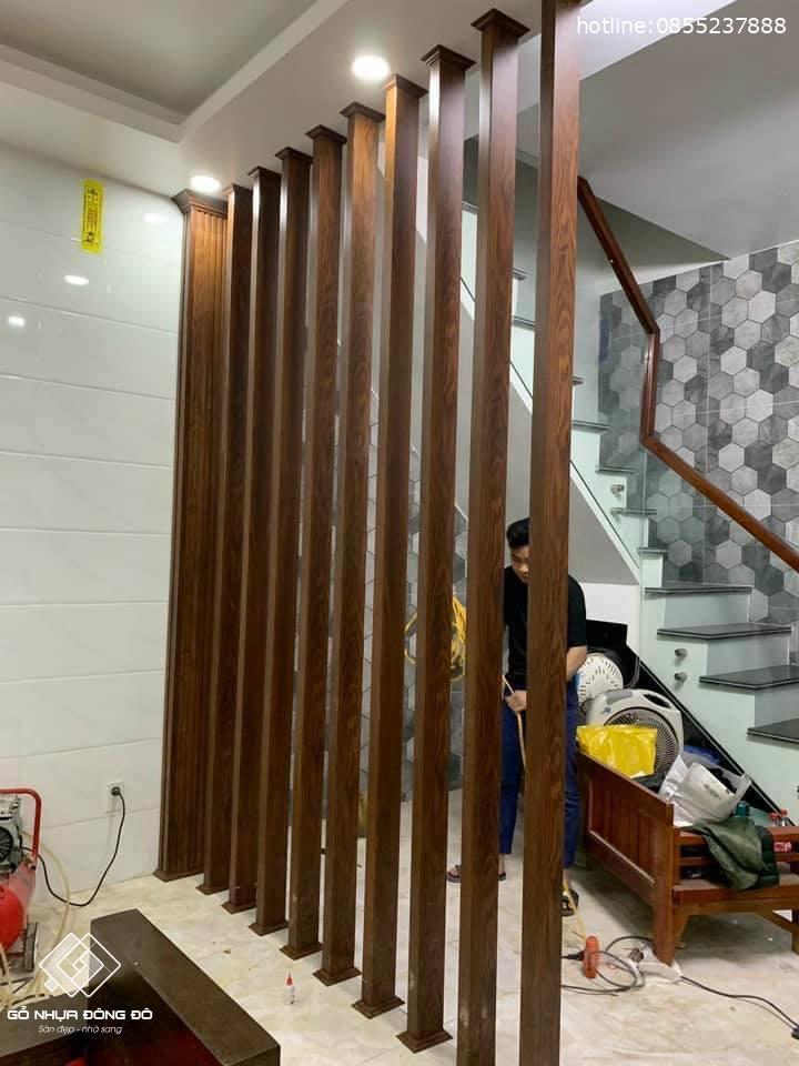 Lam nhựa giả gỗ HG10050 - Lam Nhựa Giả Gỗ, Lam chắn nắng, giàn hoa, cổng, lan can, hàng rào, lam trần, lam tường 5 Lam Nhựa Giả Gỗ Hg10050 Ốp Tường Phòng Khách