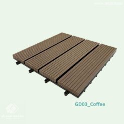 Sàn gỗ nhựa composite ban công - tấm lót sàn nhựa ban công - GD03_Coffee 7 Vi Go Nhua Ngoai Troi Gd03 Coffee – Vi Nhua Lot San Ngoai Troi Ben Dep