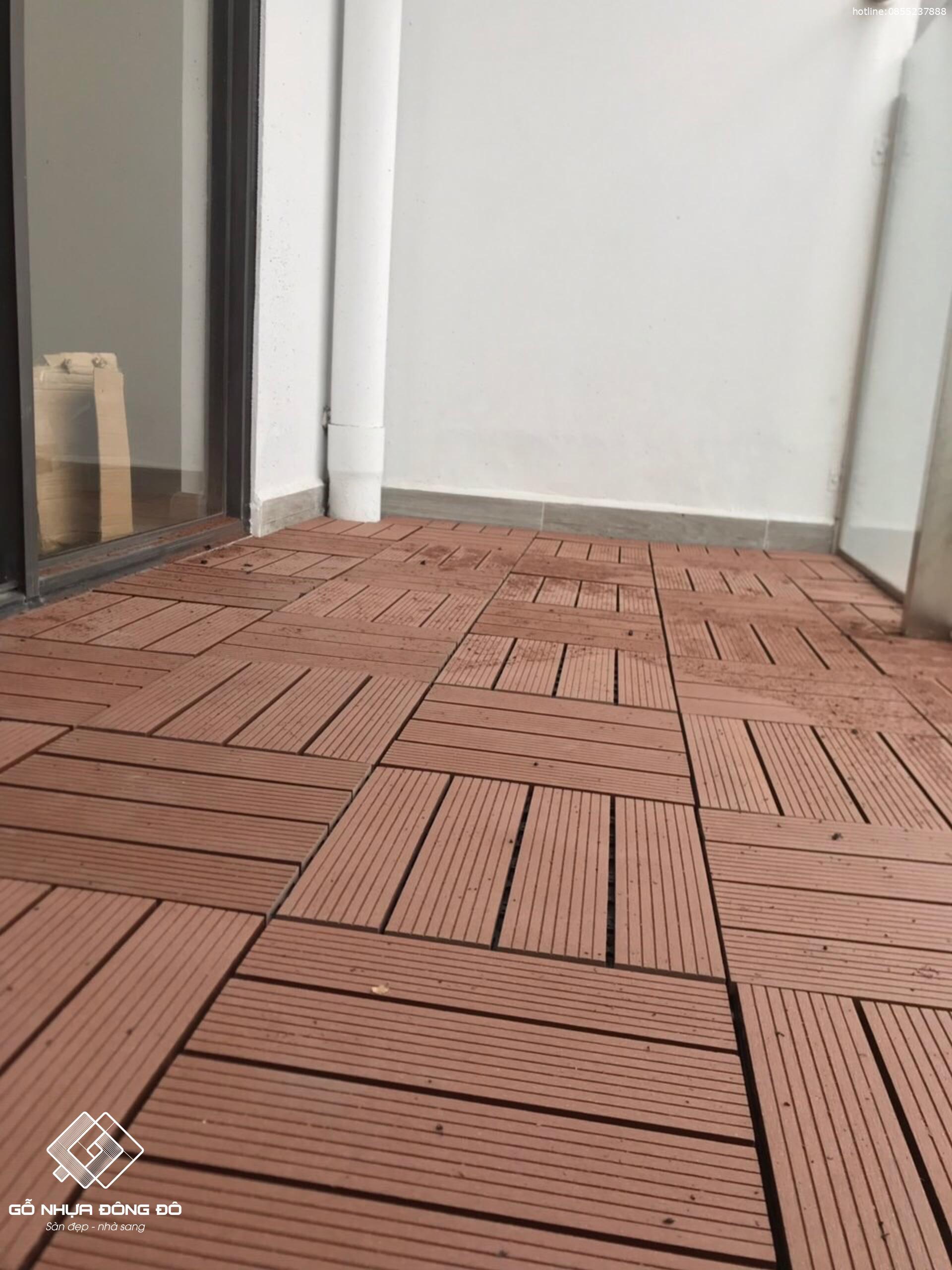 Vỉ gỗ nhựa lát ban công - sàn nhựa ban công ngoài trời - vỉ nhựa lót sàn ban công - HG02 Red Brown 8 Sàn Nhựa Ban Công Ngoài Trời Hg02 Red Brown