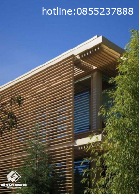 Gỗ nhựa ốp tường ngoại thất lam gỗ Gỗ Nhựa Ốp Tường Ngoại Thất Lam Gỗ