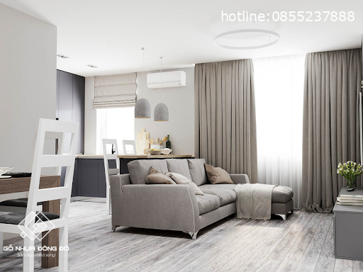 Sàn nhựa giả gỗ màu ghi sáng cho phong cách hiện đại Màu Sàn Nhựa Giả Gỗ Phong Cách Hiện Đại