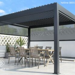 Chòi nghỉ sân vườn hiện đại có rèm điện GCL02 - bản thường 8 Choi Nghi San Vuon 10 1