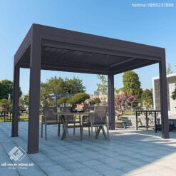 Chòi nghỉ sân vườn hiện đại có rèm điện GCL02 - bản thường 9 Choi Nghi San Vuon 12 1