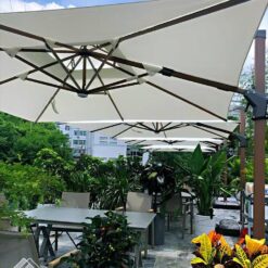 Dù lệch tâm có đèn led - ô che lệch tâm sân vườn 27 Du Che Lech Tam 3