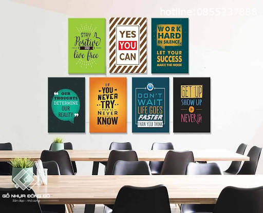 9 ý tưởng trang trí phòng làm việc tăng năng suất mới nhất 2023 6 Trang Trí Phòng Làm Việc Tăng Năng Suất Bằng Tranh Chữ Truyền Cảm Hứng