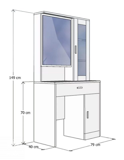 Kích thước bàn trang điểm tiêu chuẩn Kích Thước Bàn Trang Điểm Tiêu Chuẩn
