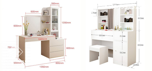 Kích thước bàn trang điểm lớn Kích Thước Bàn Trang Điểm Lớn